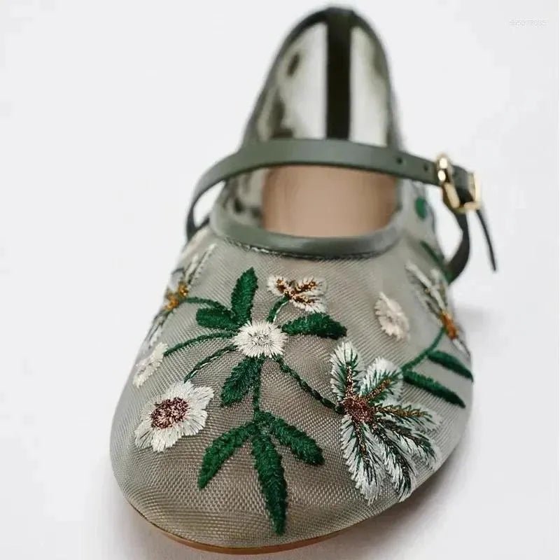 Leah Embroidered Ballet Flats