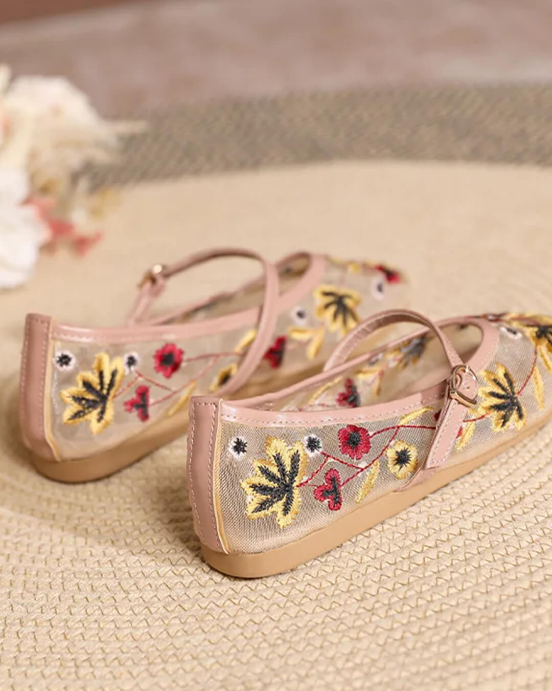 Leah Embroidered Ballet Flats