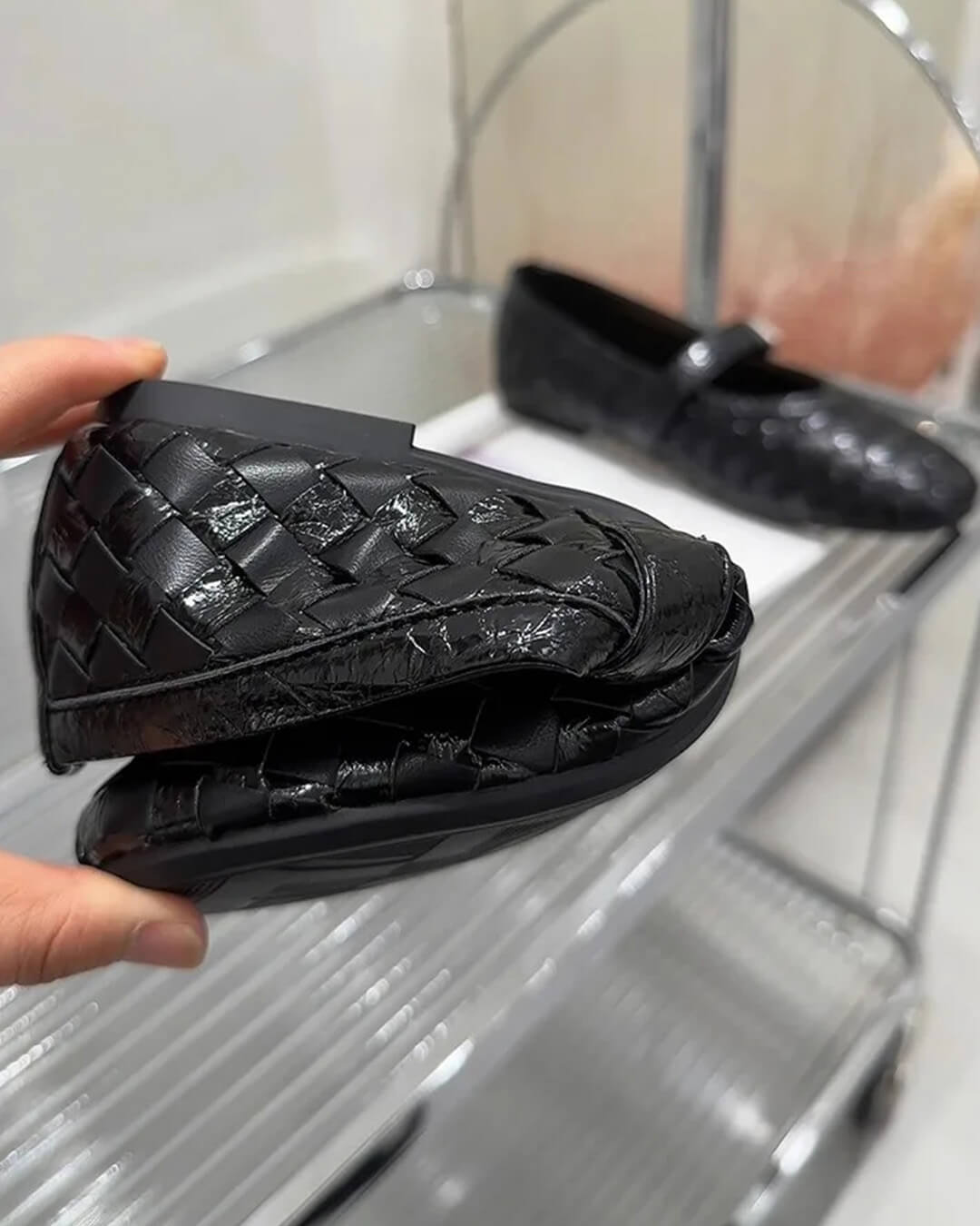 Lisbeth Woven Vegan Leather Flat Shoes