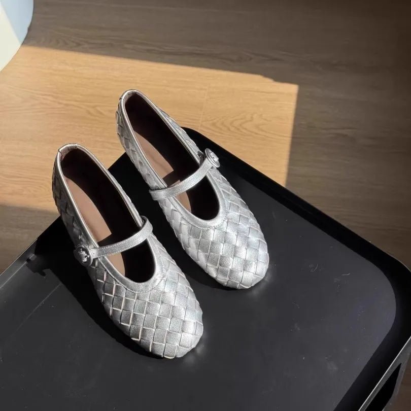 Lisbeth Woven Vegan Leather Flat Shoes