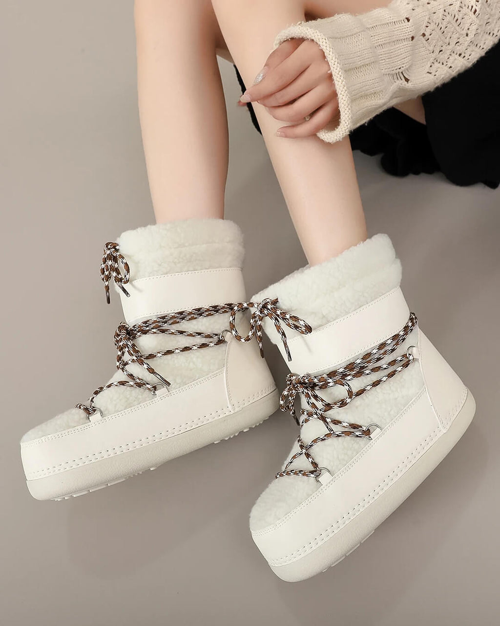 Natalie Lace Up Snow Boots