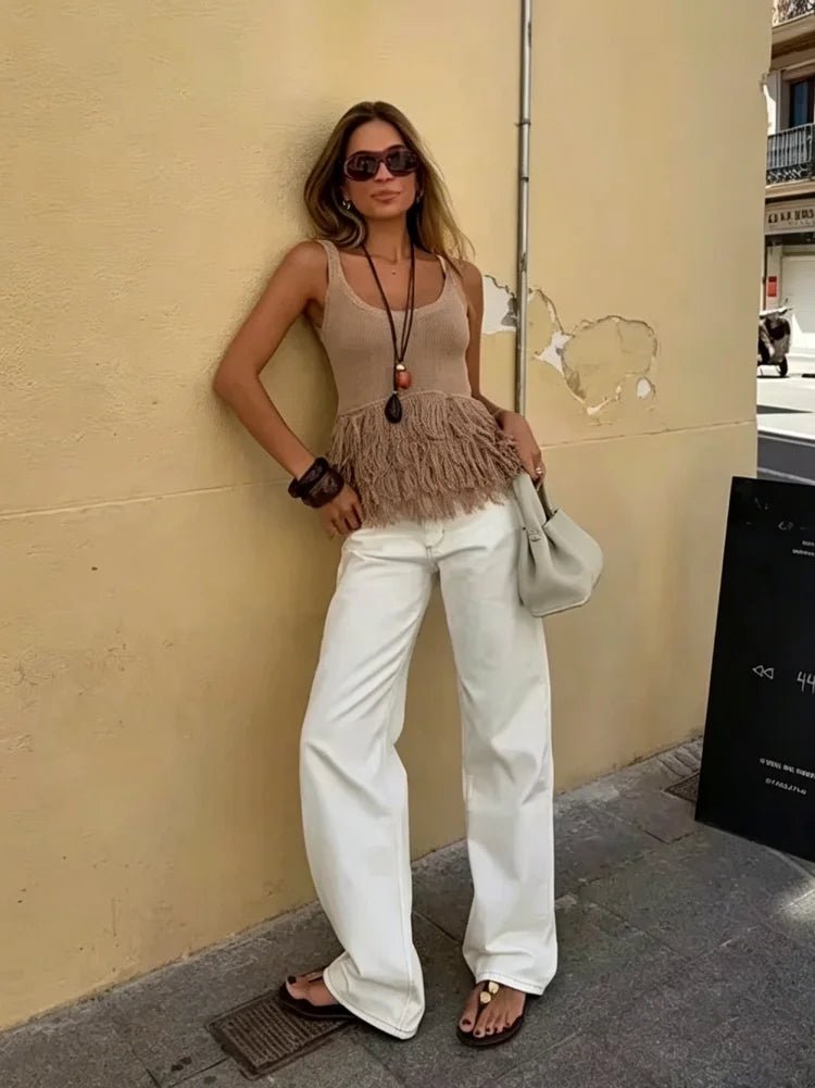 Mia Tassel Knit Tank Top