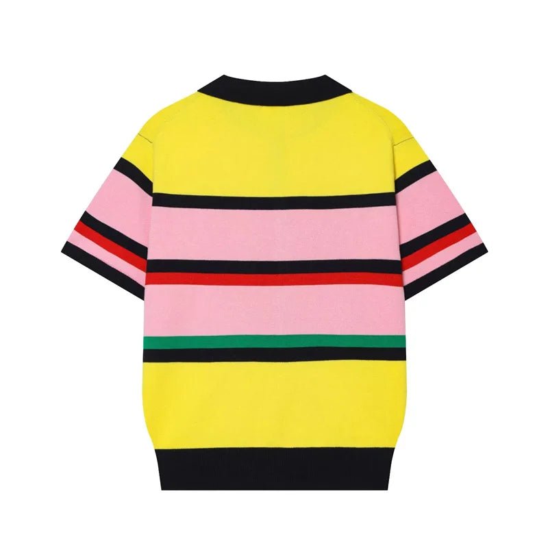 Claudia Colorblock Polo Knit Top