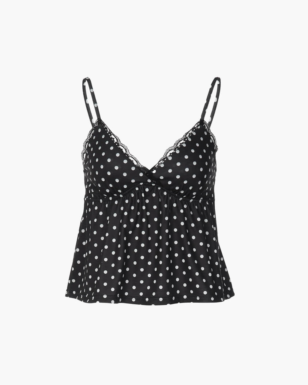 Audrey Dot Print Lace Trim Camisole