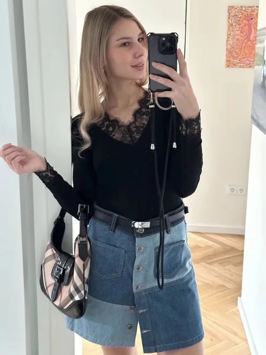 Miriam Lace V-Neck Casual Top