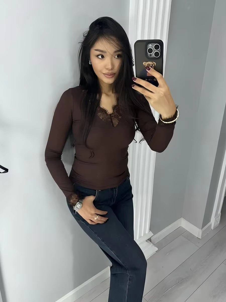 Miriam Lace V-Neck Casual Top