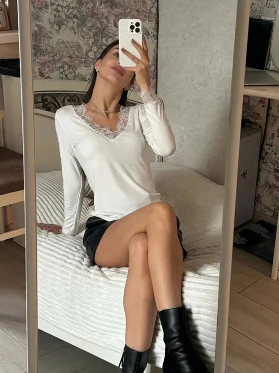 Miriam Lace V-Neck Casual Top