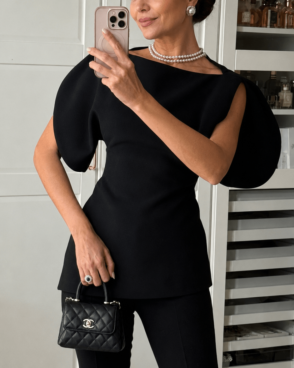 Sienna Tricot Balloon Sleeve Top