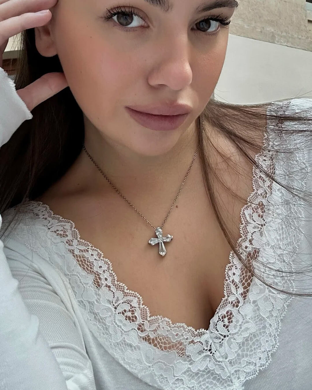 Aurora V-Neck Lace Top
