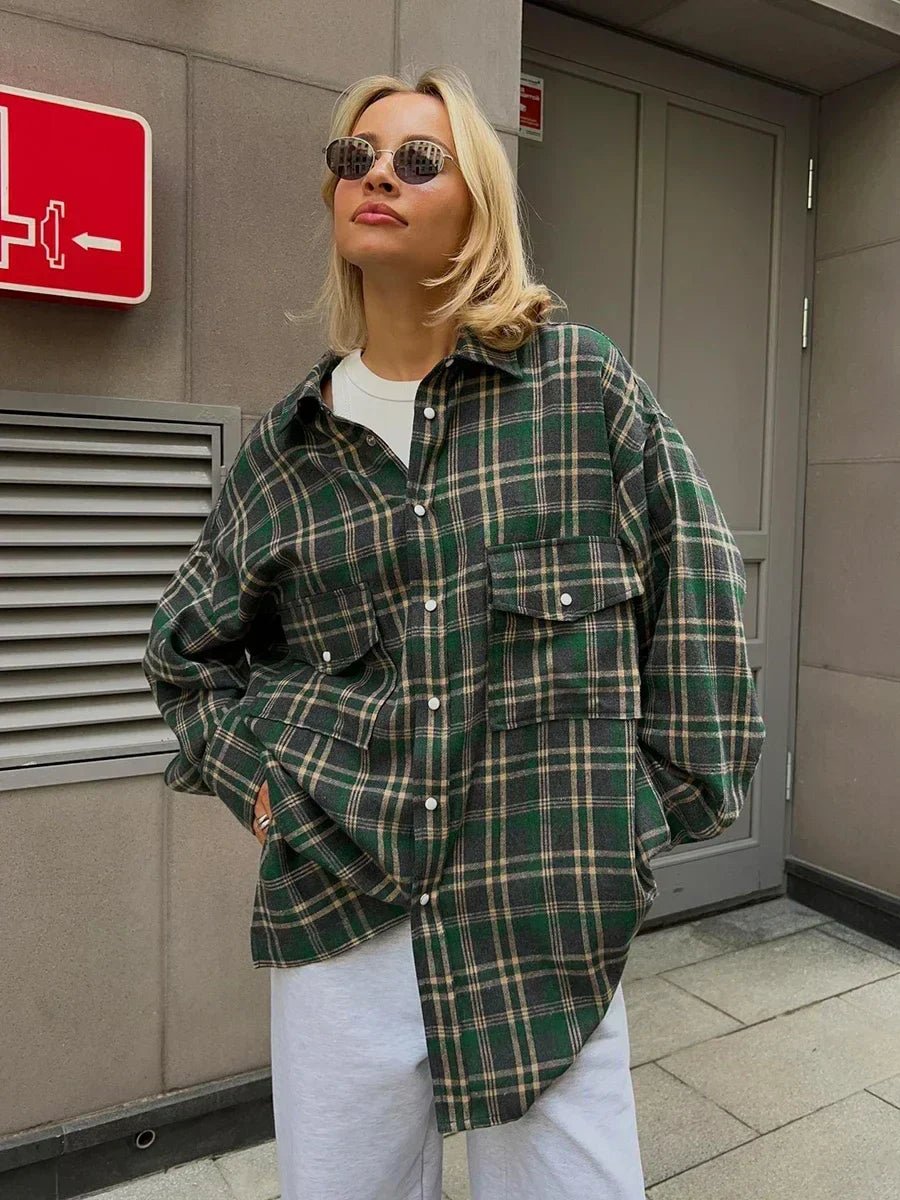 Emma Loose Checked Blouse