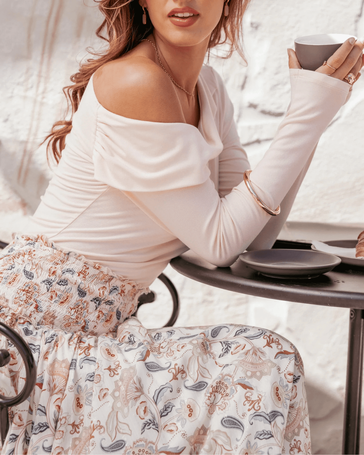 Glenda Asymmetrical Off Shoulder Top