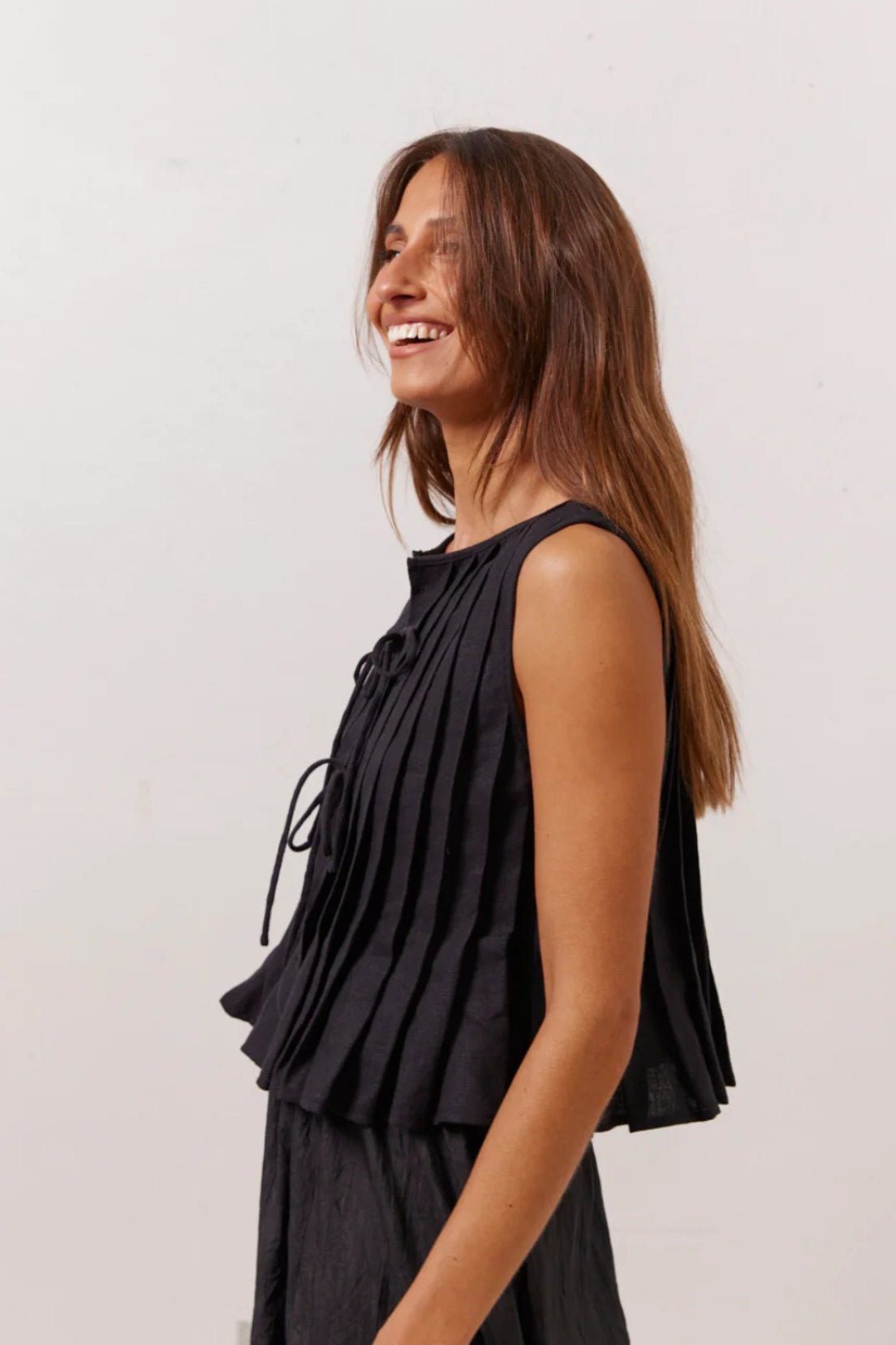 Honora Ruffle Hem Tie-Front Top