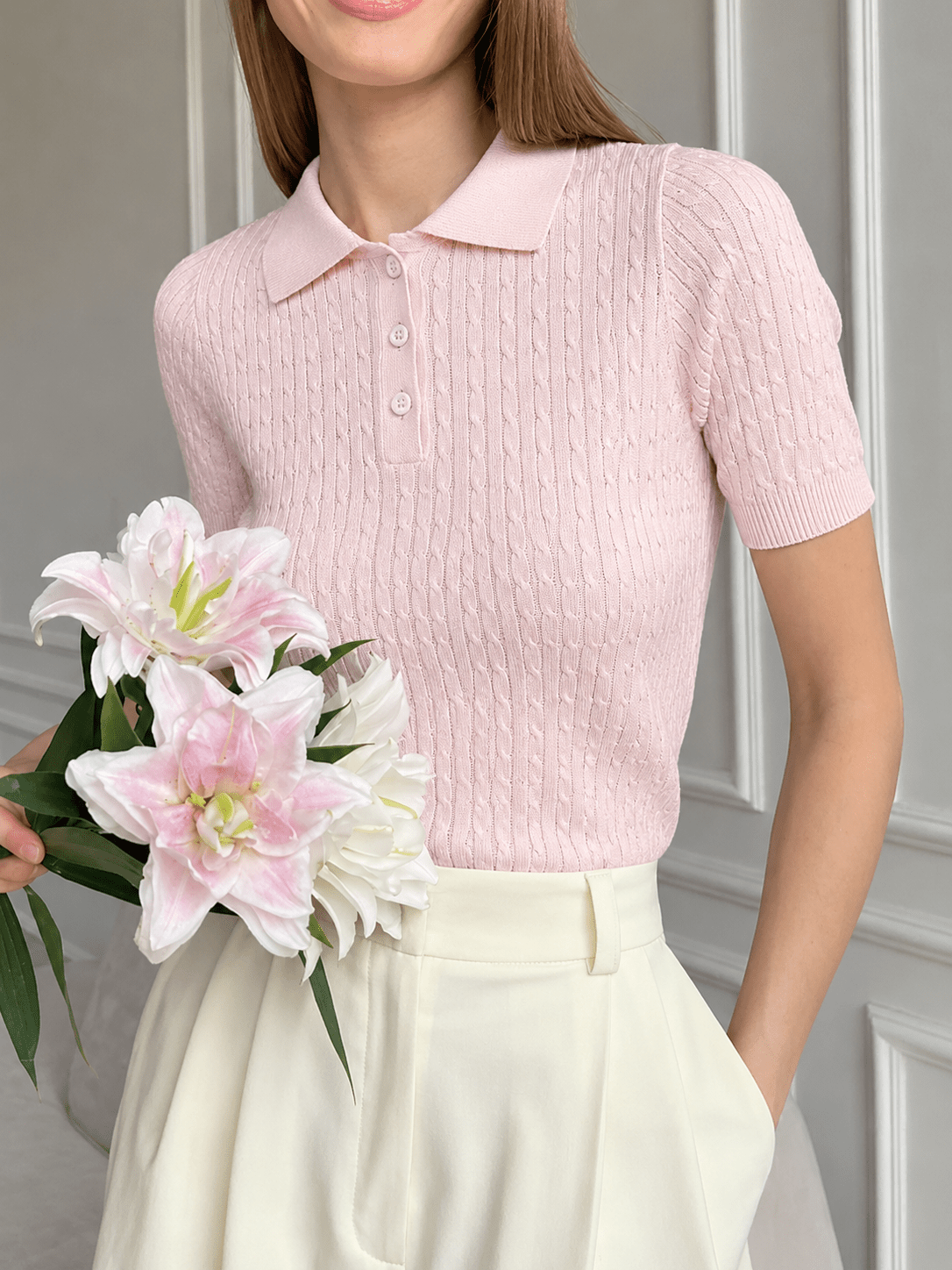 Jacey Knitted Polo Top
