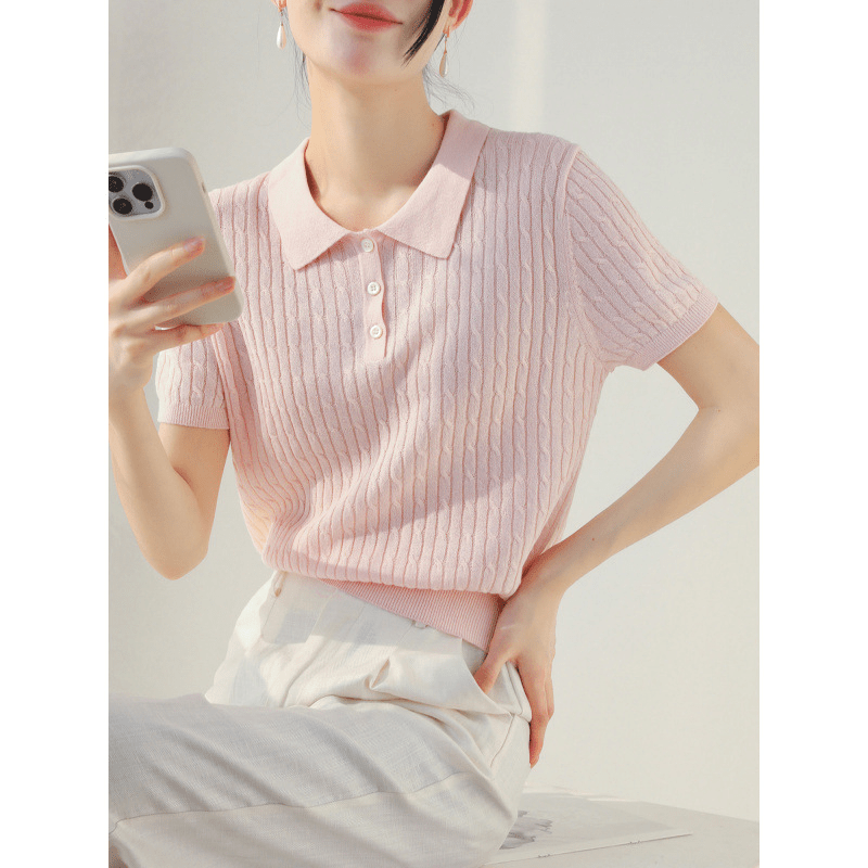 Jacey Knitted Polo Top