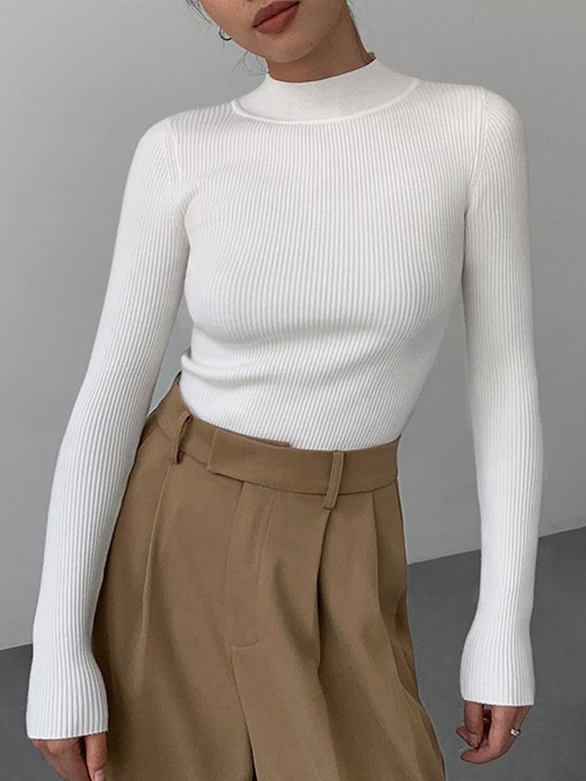 Jessa Rib Knit Long Sleeve Shirt