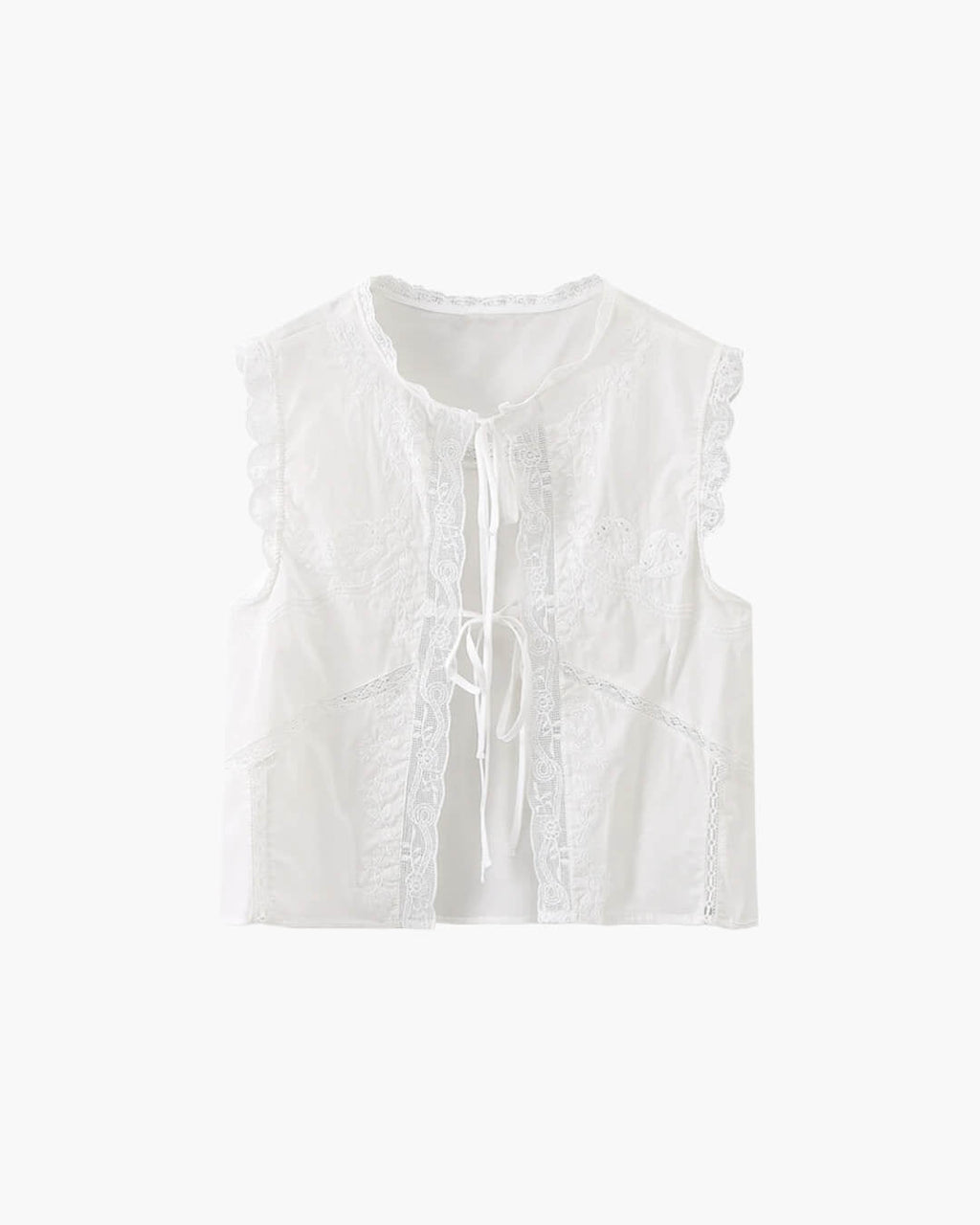 Juvie Embroidered Lace Trim Blouse