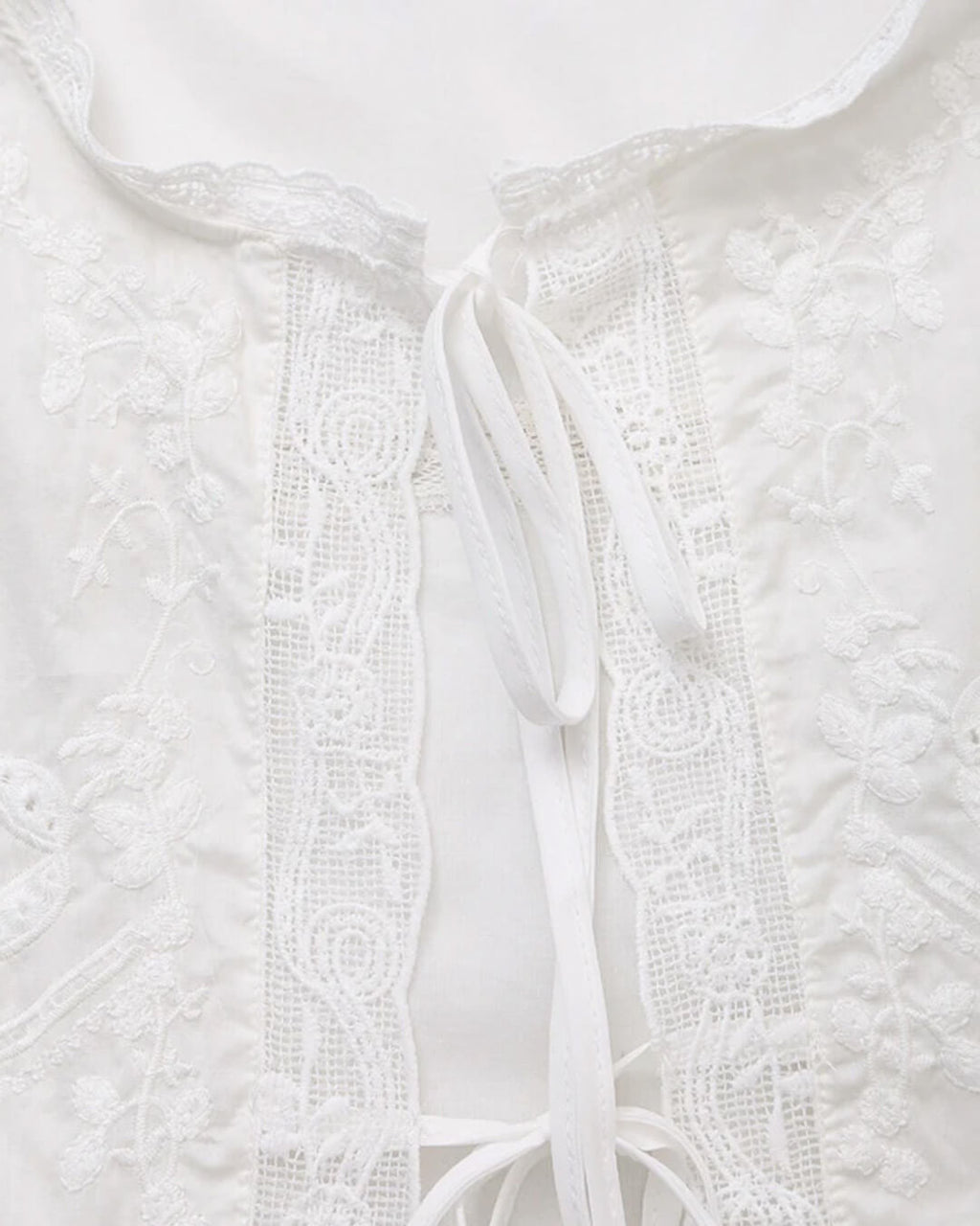 Juvie Embroidered Lace Trim Blouse