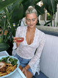 Sophia V-Neck Lace Top