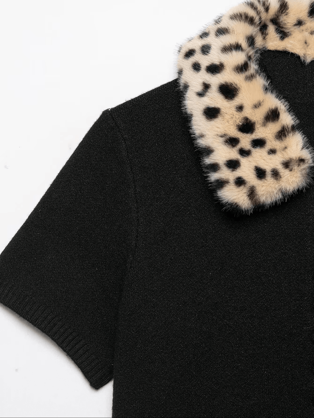 Maria Faux Fur Bambi Collar Knit Cardigan Top
