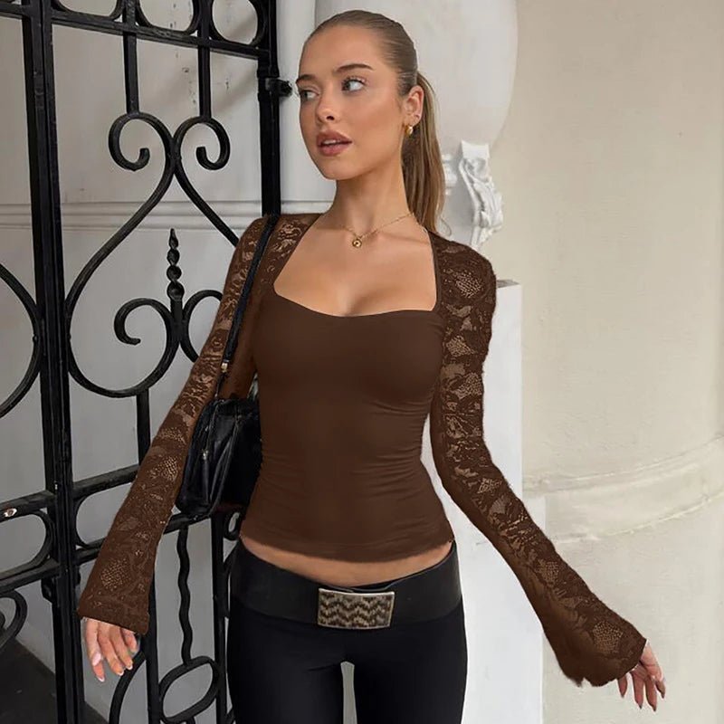 Nadine Lace Flare Sleeve Top