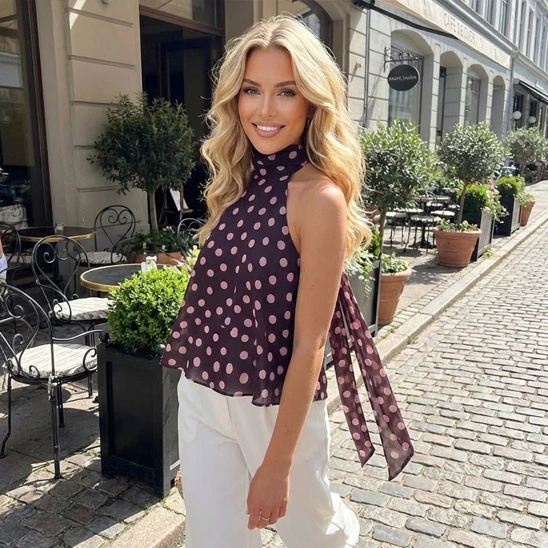 Noemi Tie Back Halter Neck Top