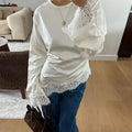 Serena Lace Satin Long Sleeve Top