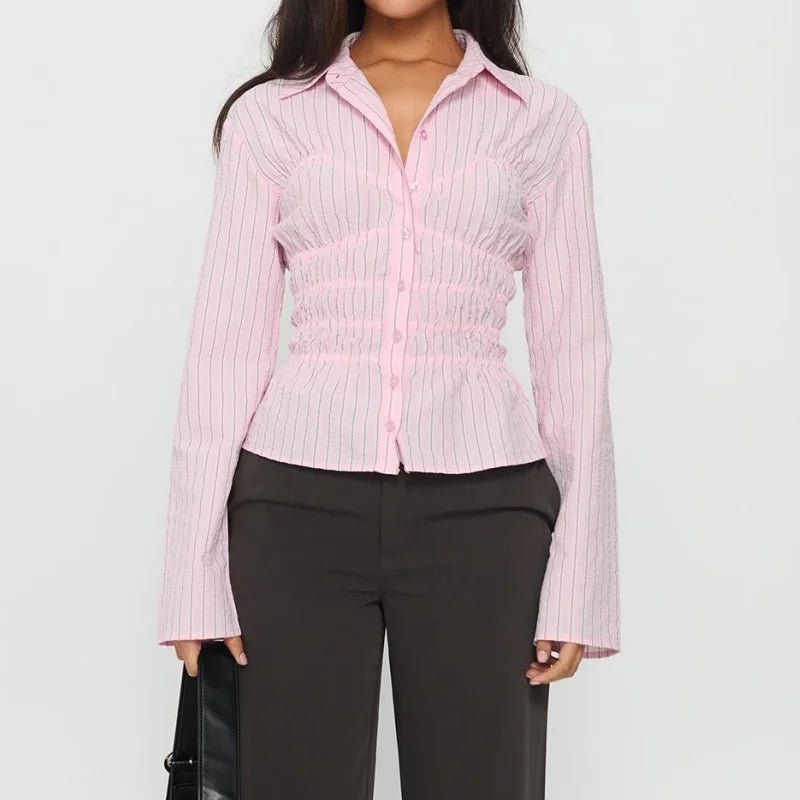 Susan Scrunched  Long Sleeve Blouse